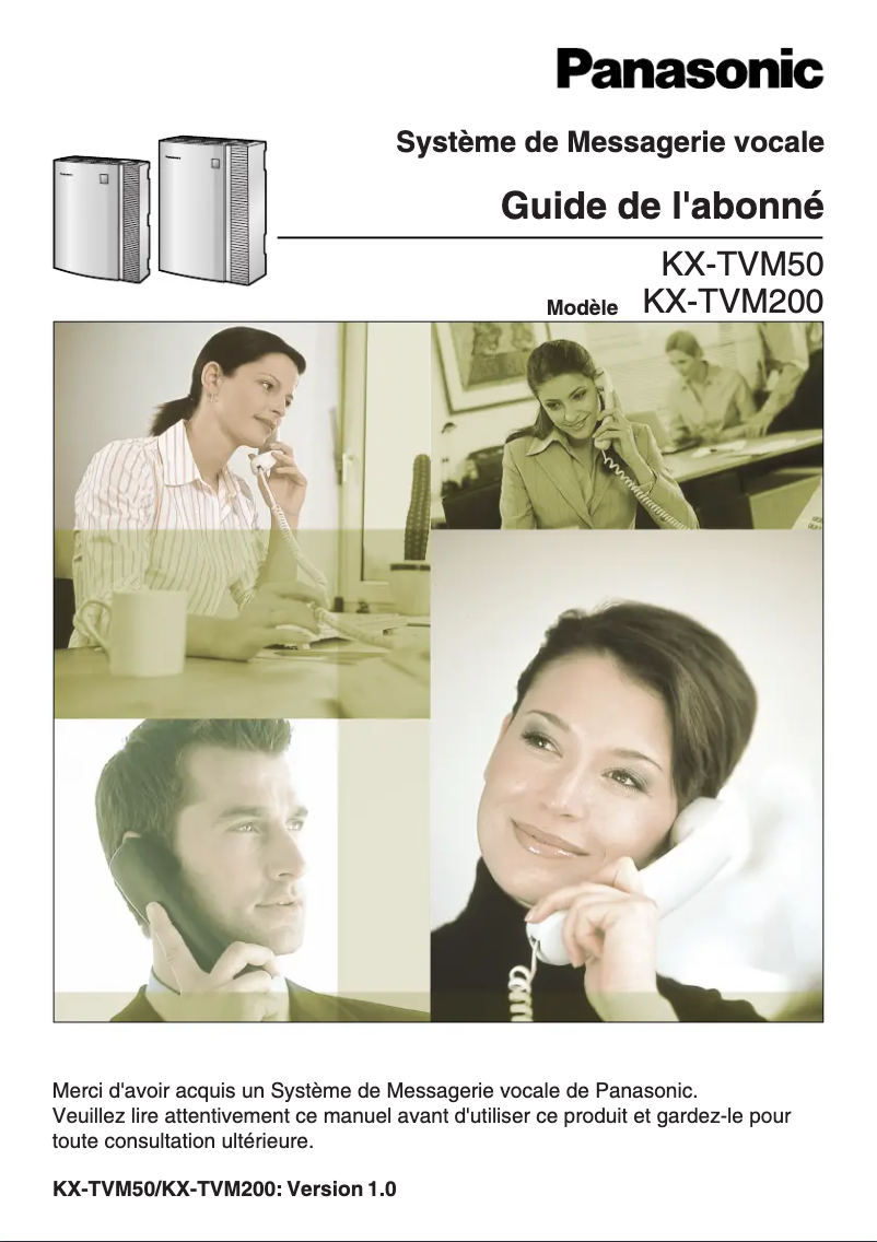 Page 1 de la notice Manuel utilisateur Panasonic KX-TVM200