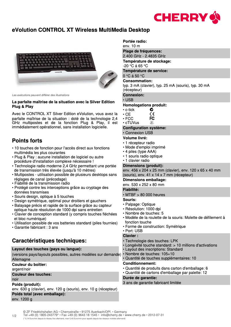 Image de la première page du manuel de l'appareil eVolution CONTROL XT
