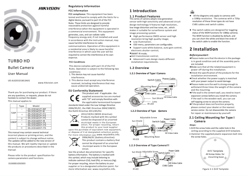 Page n°1 - Manuel utilisateur Hikvision DS-2CE16D5T-IT3