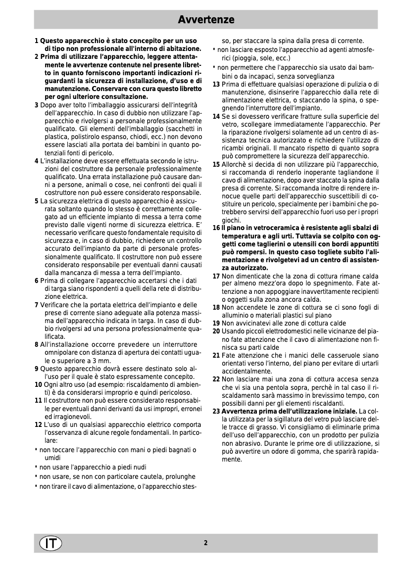 Page 1 de la notice Manuel utilisateur Ariston Thermo KM 6000 Q