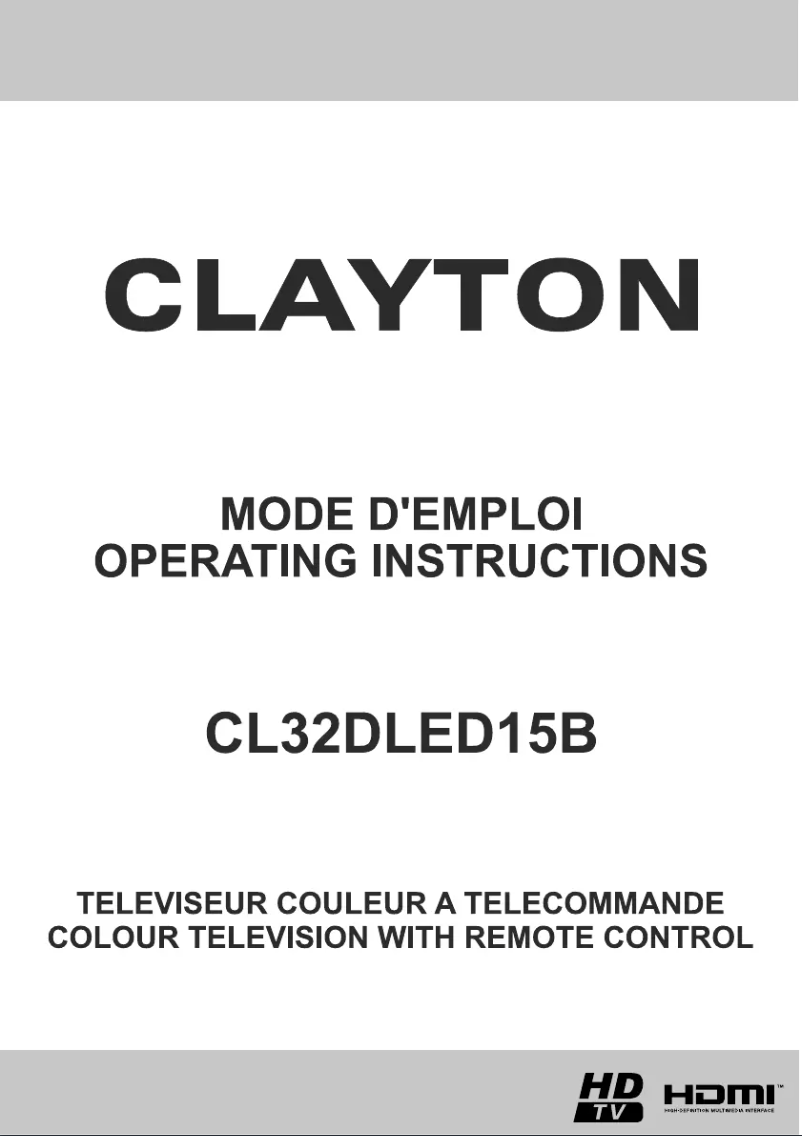 Page 1 de la notice Manuel utilisateur Clayton CL32DLED15B