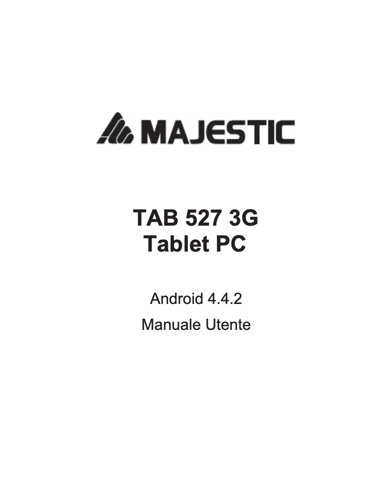 Page 1 de la notice Manuel utilisateur Majestic TAB-527 3G