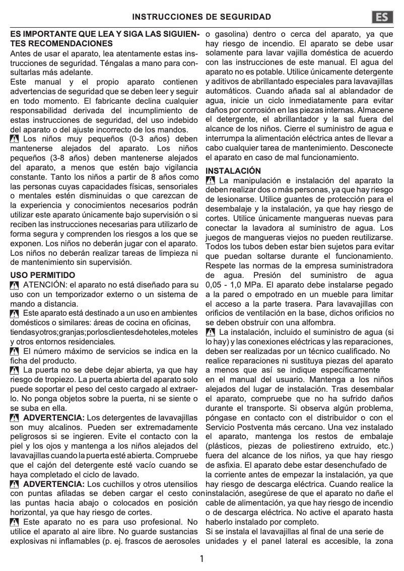 Page 1 de la notice Instructions de sécurité Whirlpool W7F HP43 X