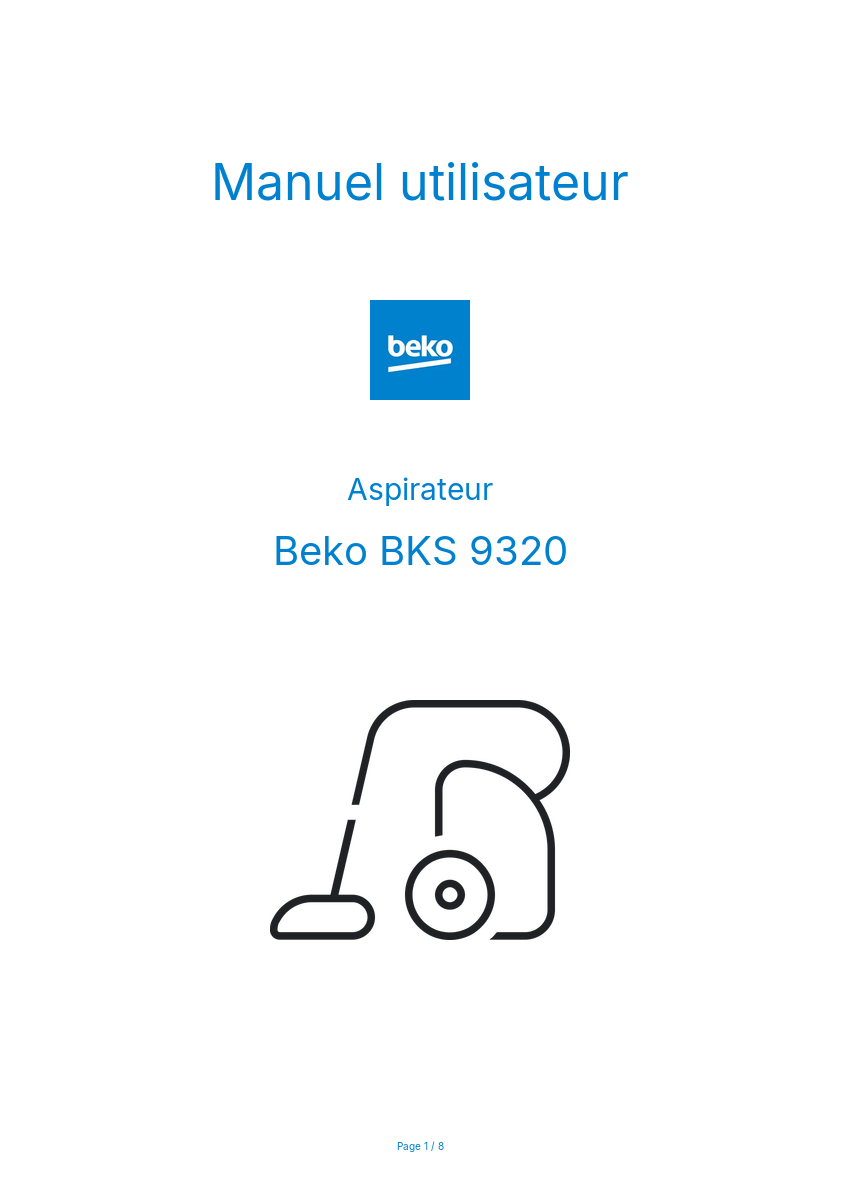Image de la première page du manuel de l'appareil BKS 9320