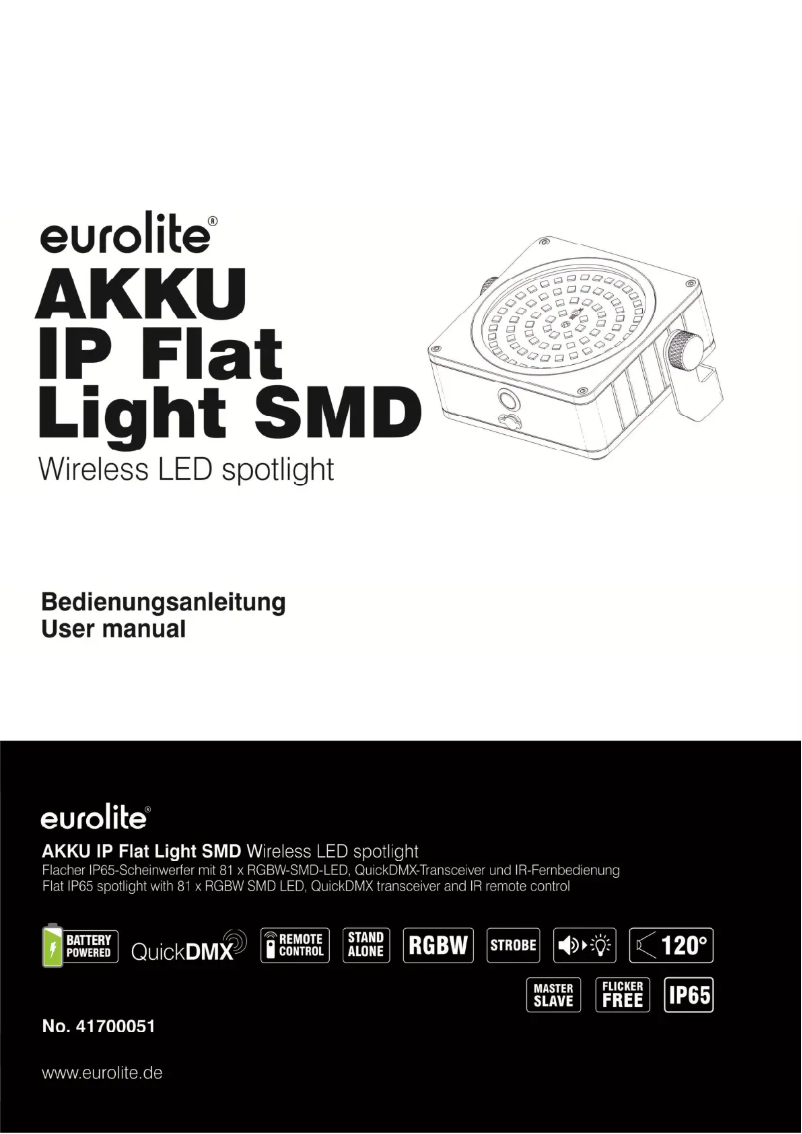 Image de la première page du manuel de l'appareil AKKU IP Flat Light SMD