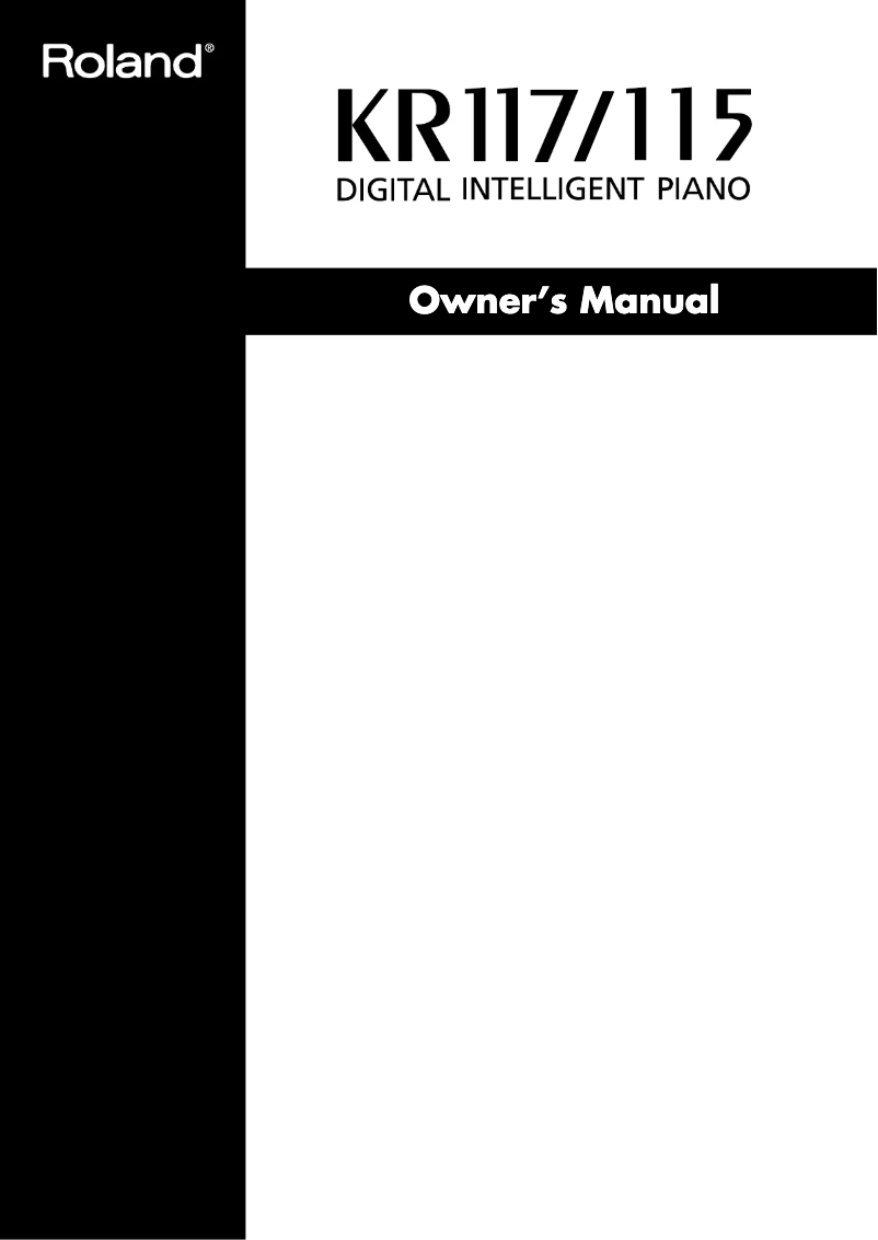 Page 1 de la notice Manuel utilisateur Roland KR115
