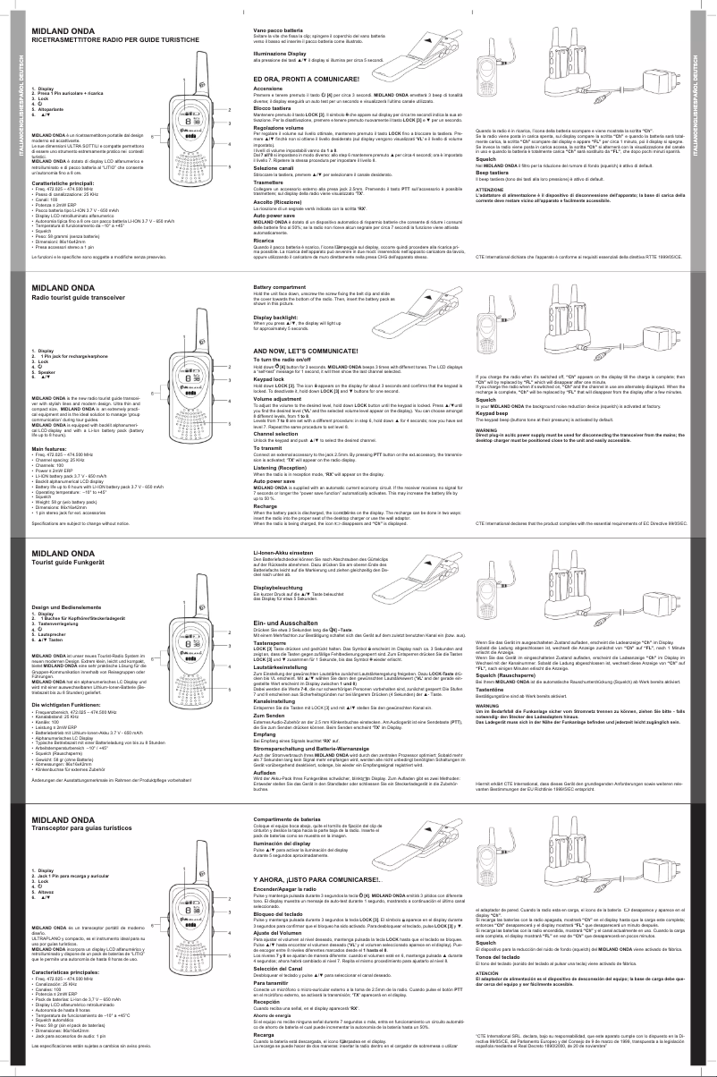 Image de la première page du manuel de l'appareil ONDA