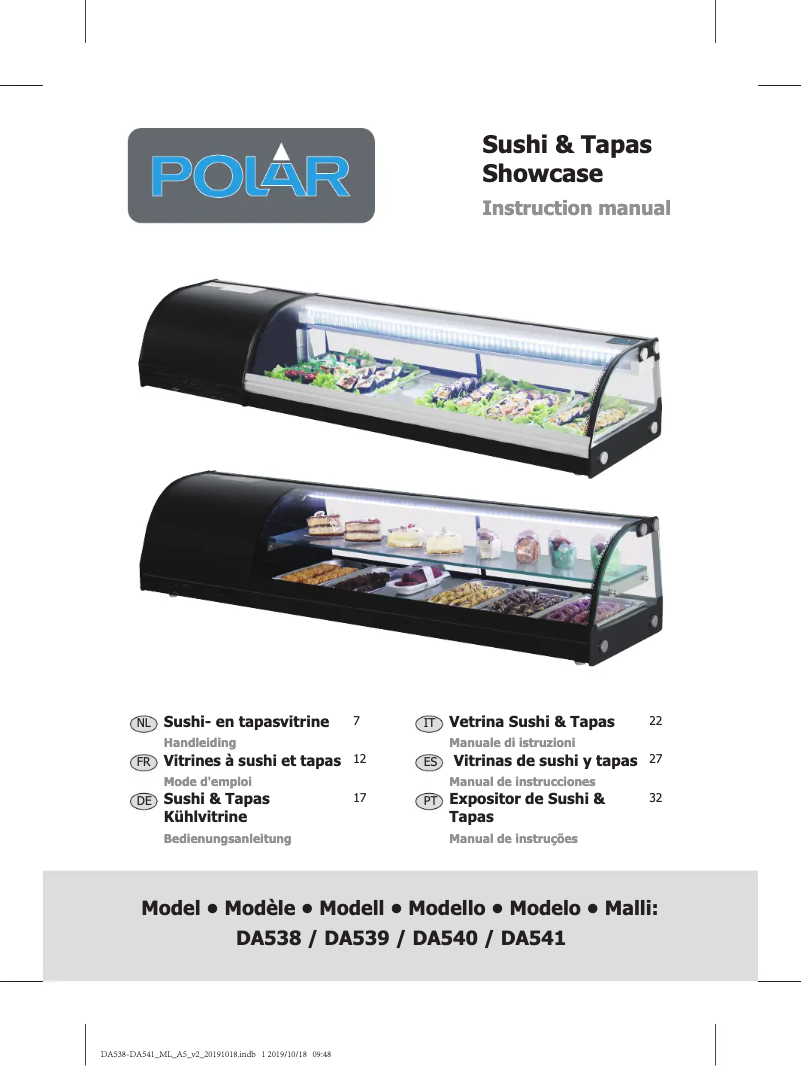 Page 1 de la notice Manuel utilisateur Polar DA538