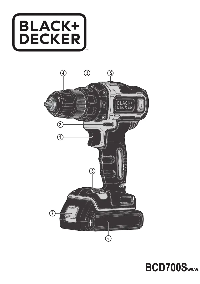 Page 1 de la notice Manuel utilisateur Black & Decker BCD700S