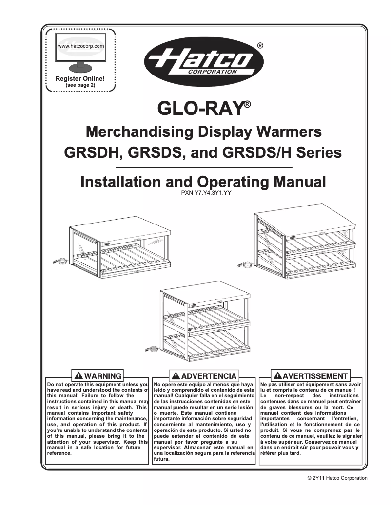 Image de la première page du manuel de l'appareil Glo-Ray GRSDH-60D