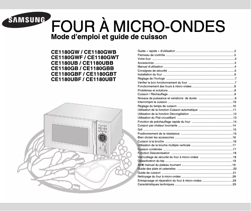 Página 1 del manual Manual de usuario Samsung CE1180GB
