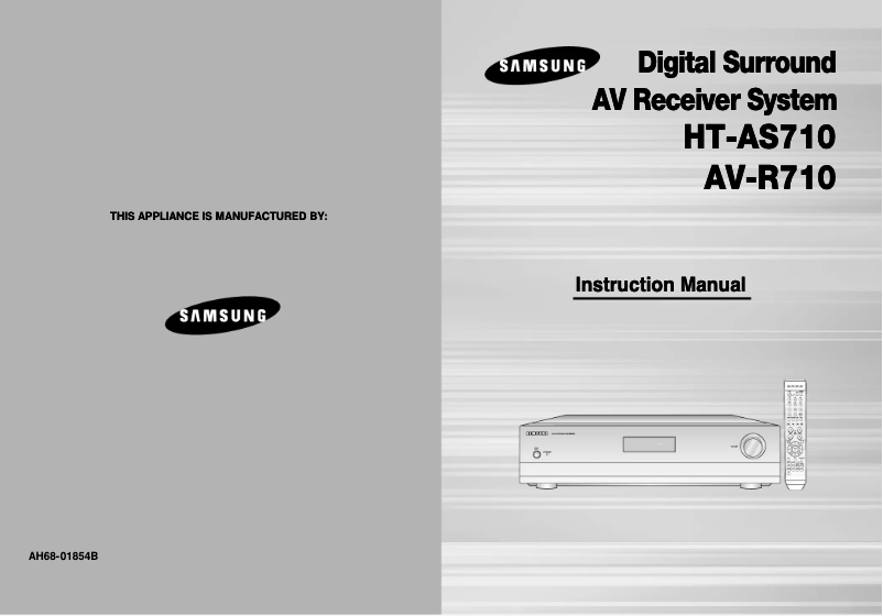 Page 1 de la notice Manuel utilisateur Samsung HT-AS710