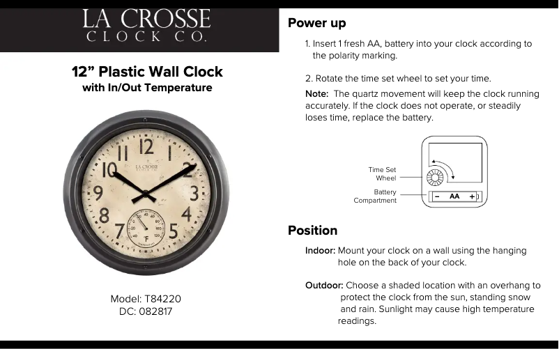 Image de la première page du manuel de l'appareil T84220