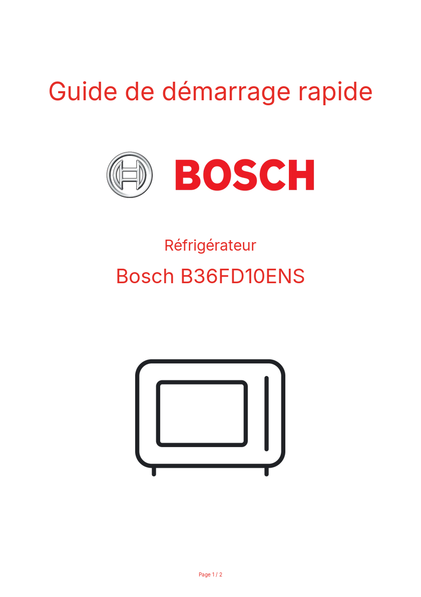 Image de la première page du manuel de l'appareil B36FD10ENS