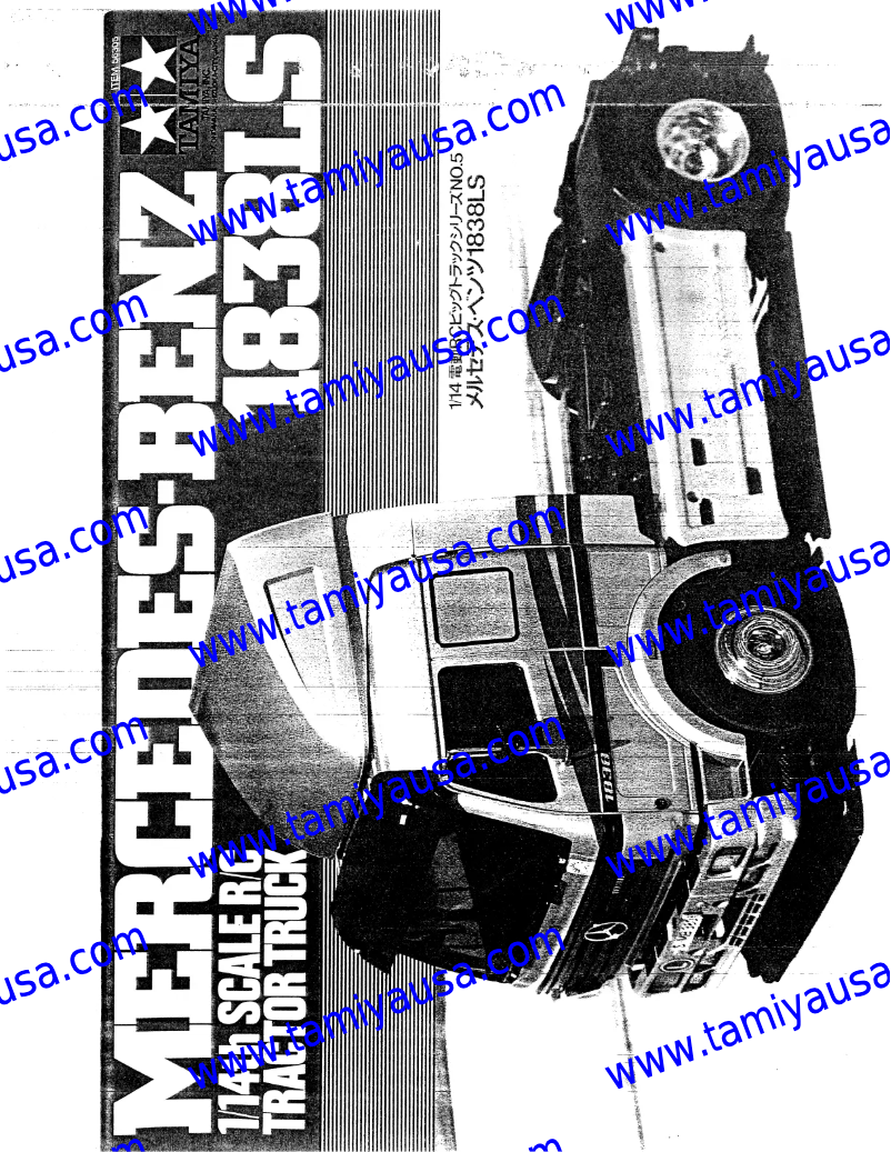 Page 1 de la notice Manuel utilisateur Tamiya Mercedes-Benz 1838LS