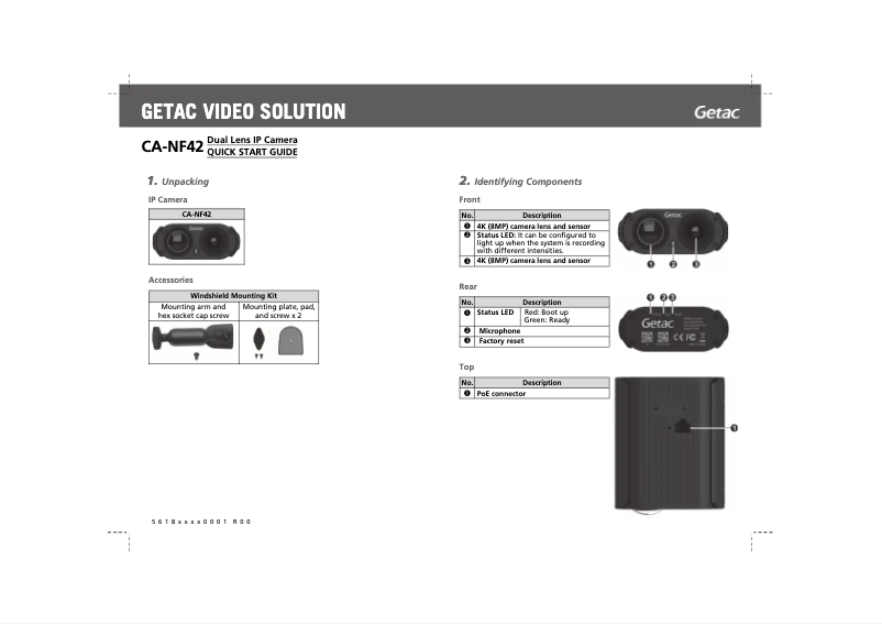 Page n°1 - Manuel utilisateur Getac CA-NF42