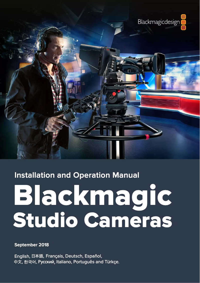 First page image of the manual for Studio Camera 4K 2