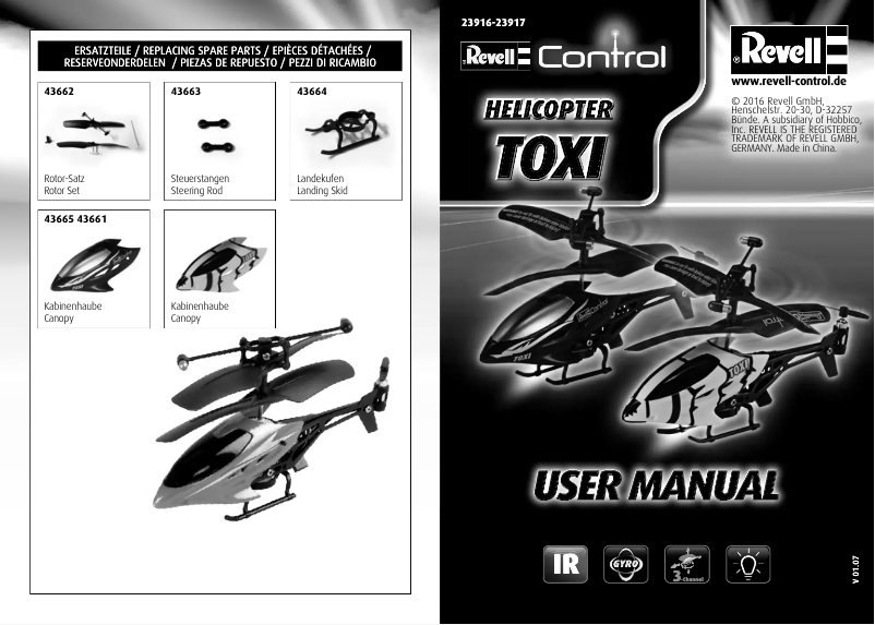 Page 1 de la notice Manuel utilisateur Revell XS-Helicopter TOXI gelb