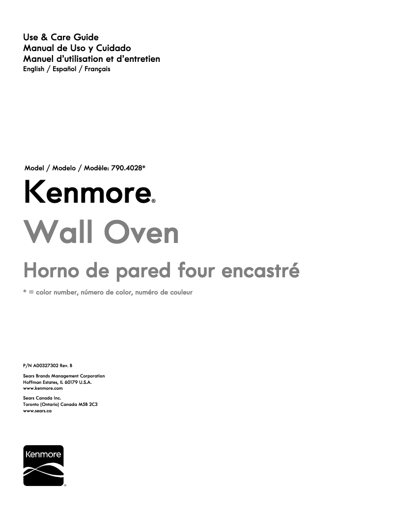 Page n°1 - Manuel utilisateur Kenmore 790.40289