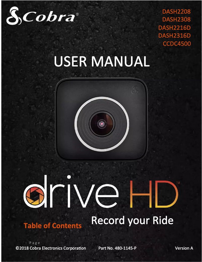 Página 1 del manual Manual de usuario Cobra DASH2308