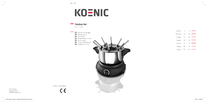 Page 1 de la notice Manuel utilisateur Koenic KFO 150