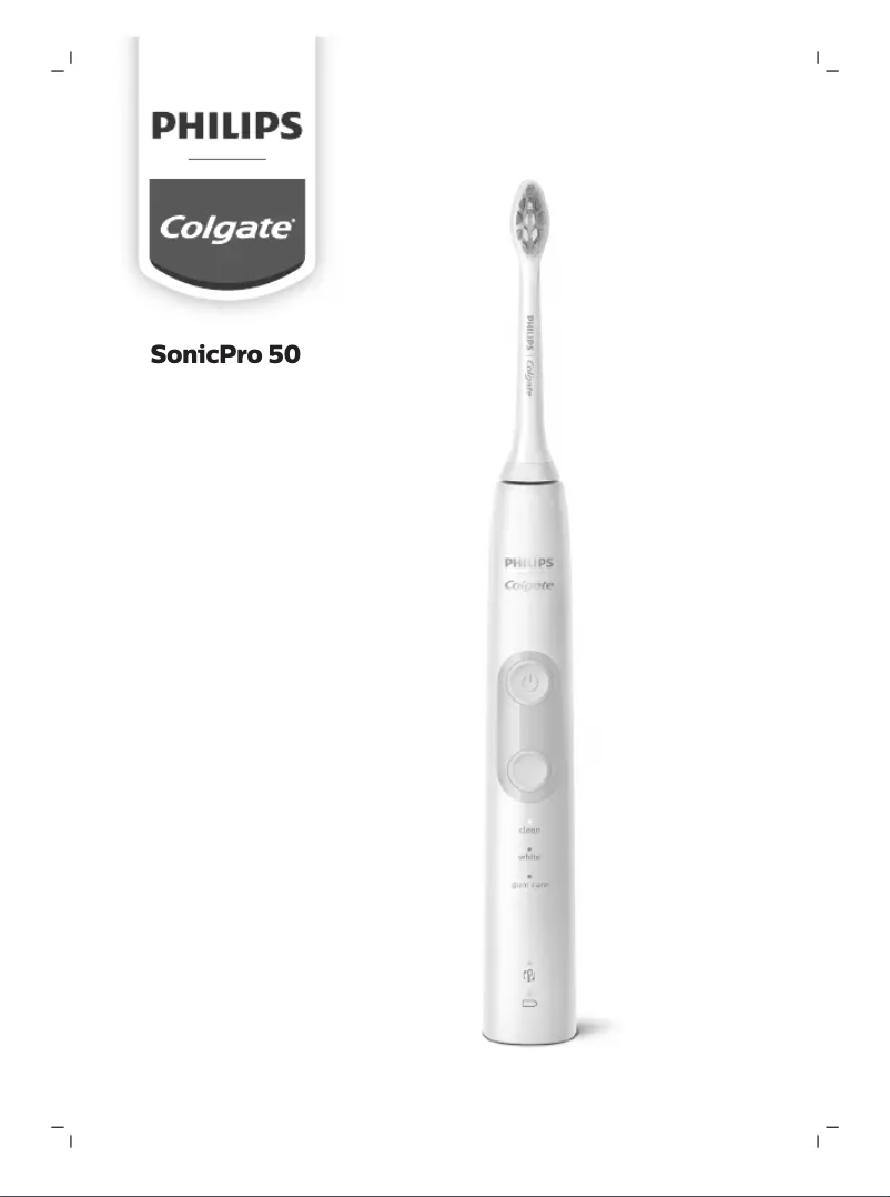 Page 1 de la notice Manuel utilisateur Philips Colgate SonicPro 50 PC0836