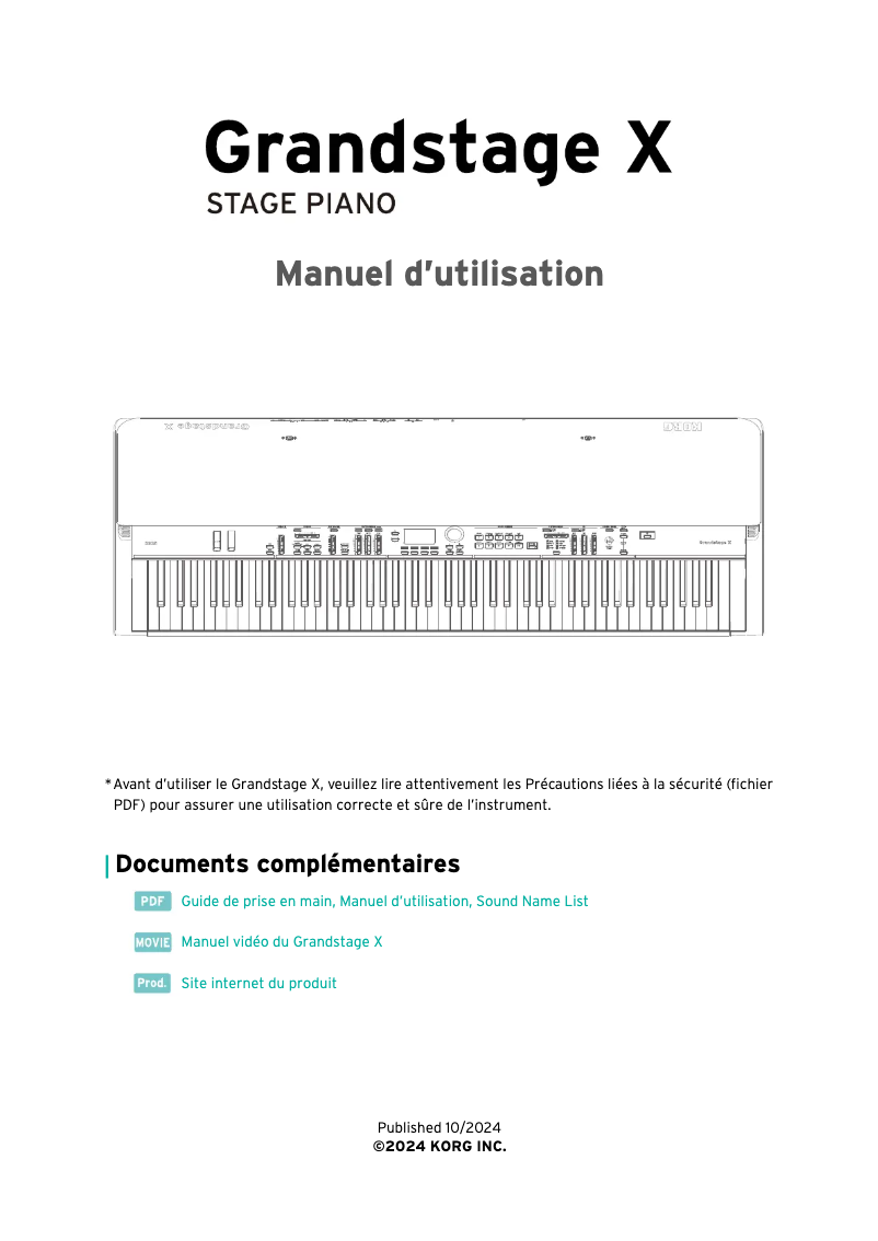 Image de la première page du manuel de l'appareil Grandstage X