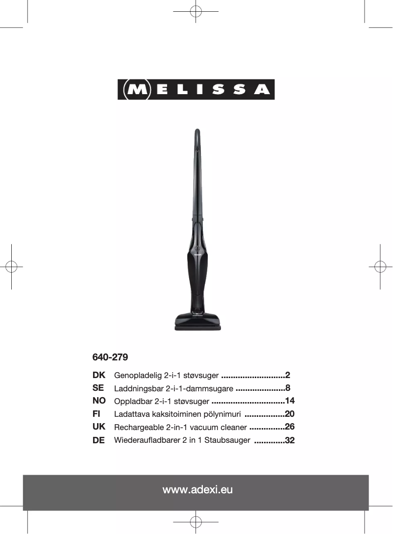 Página 1 del manual Manual de usuario Melissa 640-279