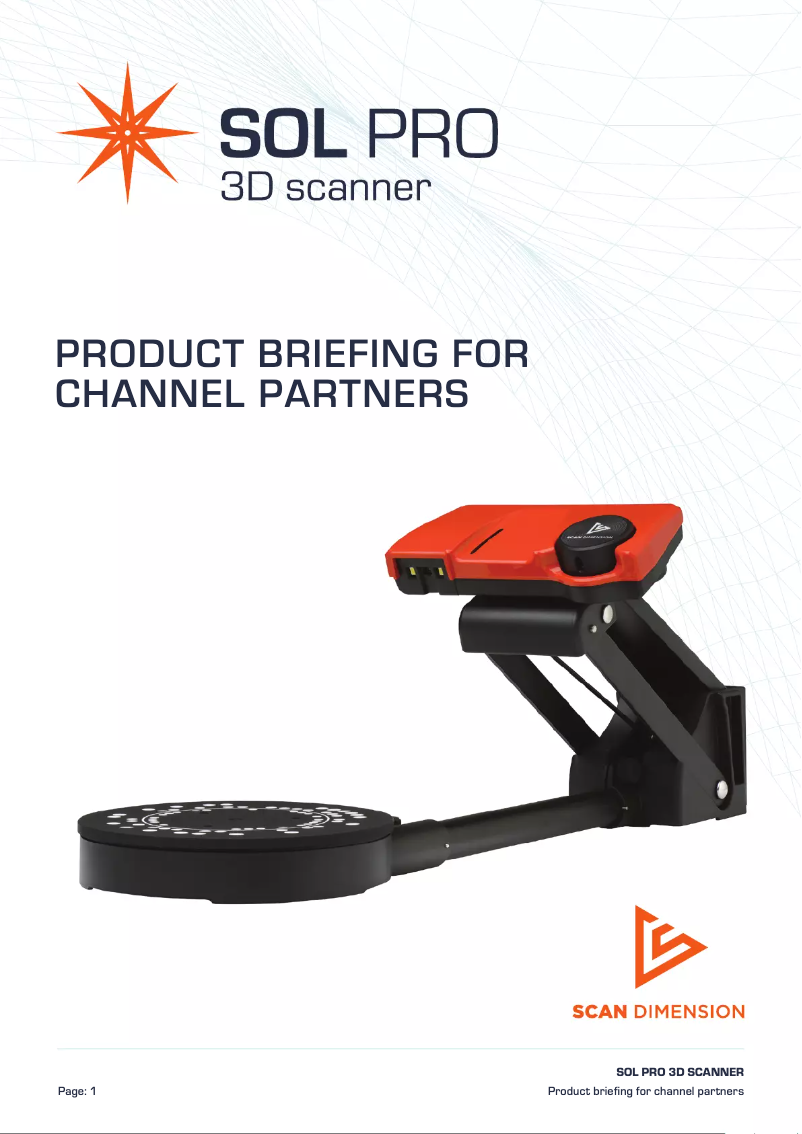 Page n°1 - Manuel utilisateur Scan Dimension SOL Pro