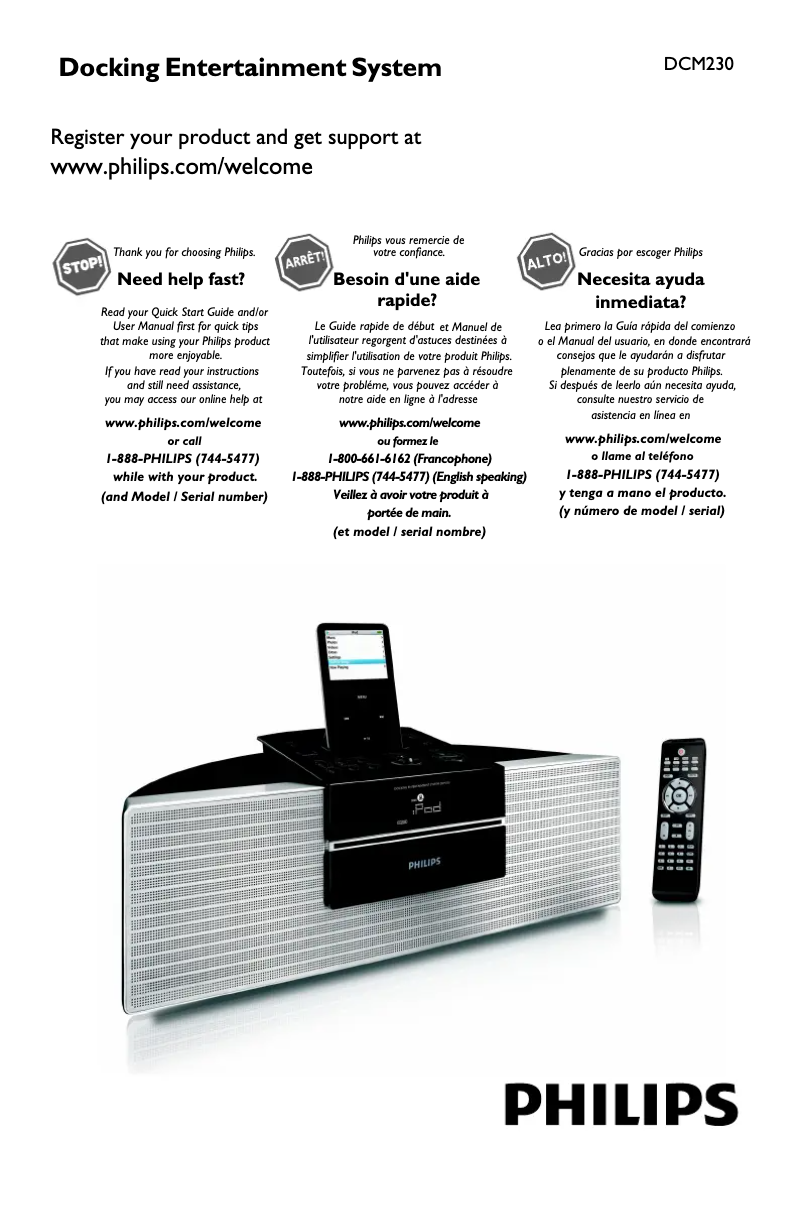 Page n°1 - Manuel utilisateur Philips DCM230