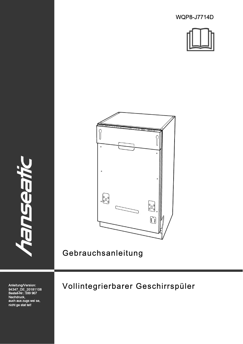 Página 1 del manual Manual de usuario Hanseatic WQP8-J7714D