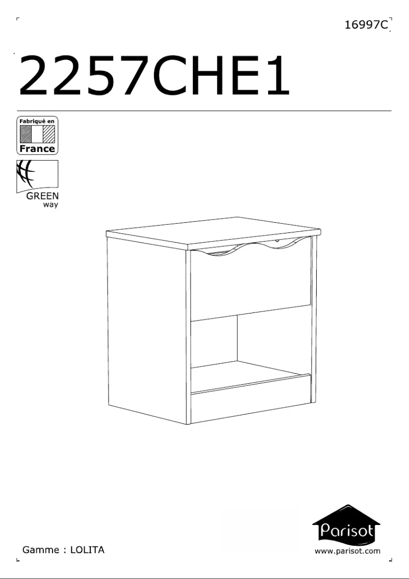 Page n°1 - Manuel utilisateur Parisot Lolita 2257CHE1