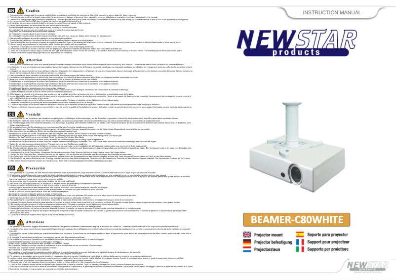 Image de la première page du manuel de l'appareil BEAMER-C80