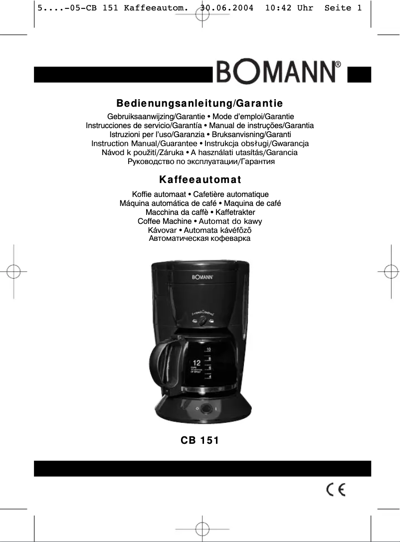 Image de la première page du manuel de l'appareil CB 151