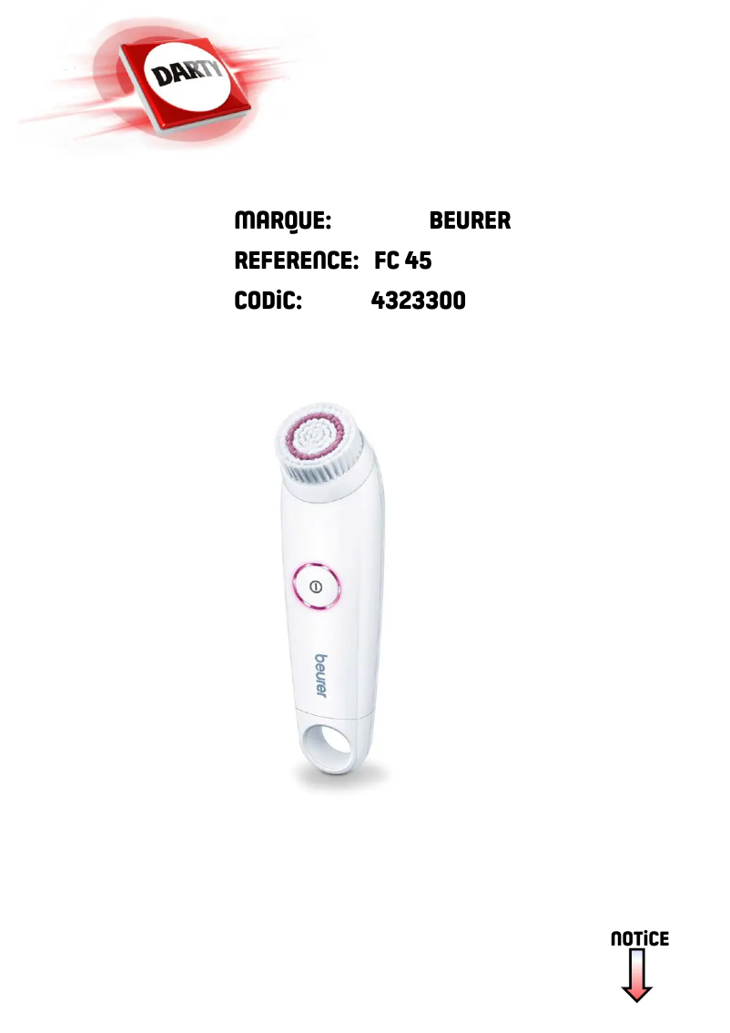Page 1 de la notice Manuel utilisateur Beurer FC 45