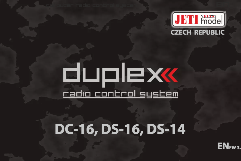 Page n°1 - Manuel utilisateur JETI JDEX-TDS16-CLG