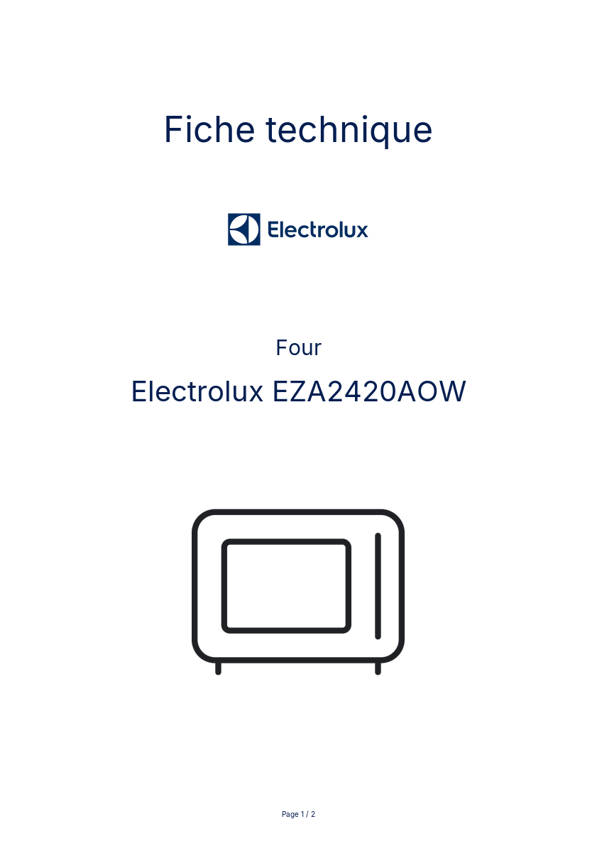 Image de la première page du manuel de l'appareil EZA2420AOW