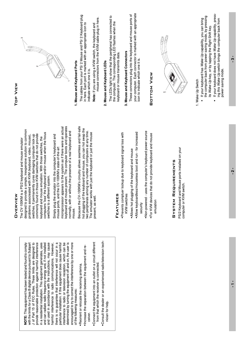 Image de la première page du manuel de l'appareil CV100KM