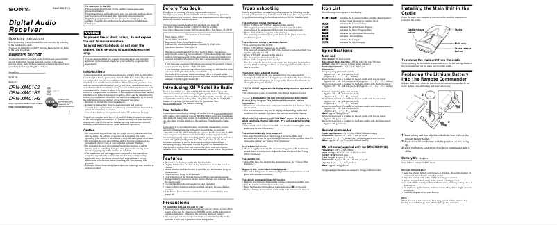 Página 1 del manual Manual de usuario Sony DRN-XM01HK2