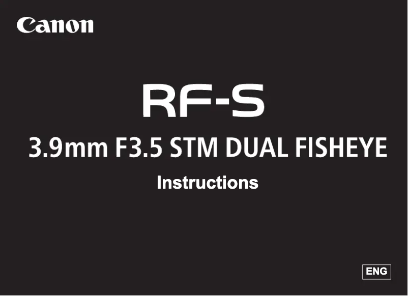 Página 1 del manual Manual de usuario Canon RF-S 3.9mm F3.5 STM Dual Fisheye