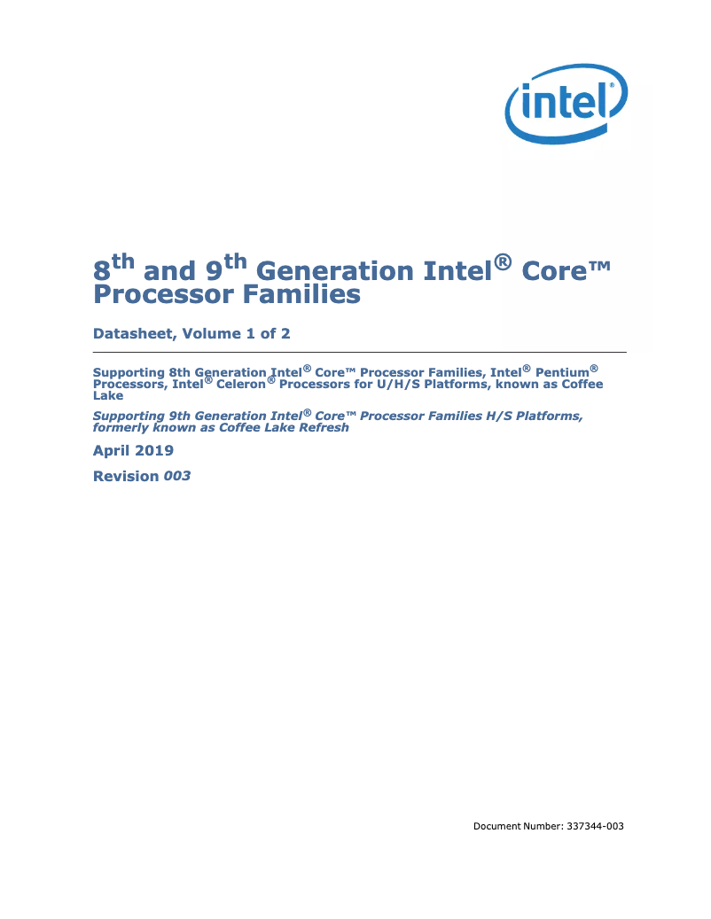 Page n°1 - Manuel utilisateur Intel Core i7-9700K