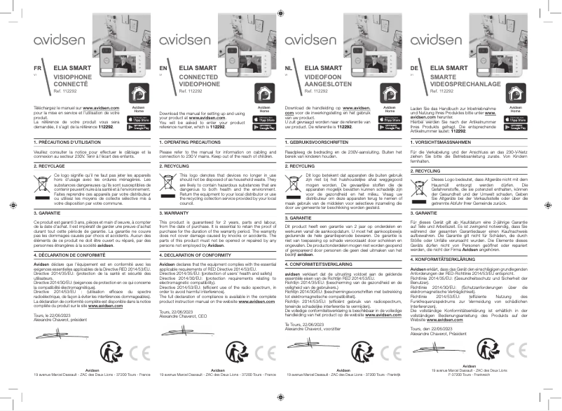 Imagen de la primera página del manual del dispositivo ELIA SMART