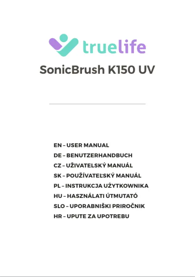 Page 1 de la notice Manuel utilisateur TrueLife SonicBrush K150 UV