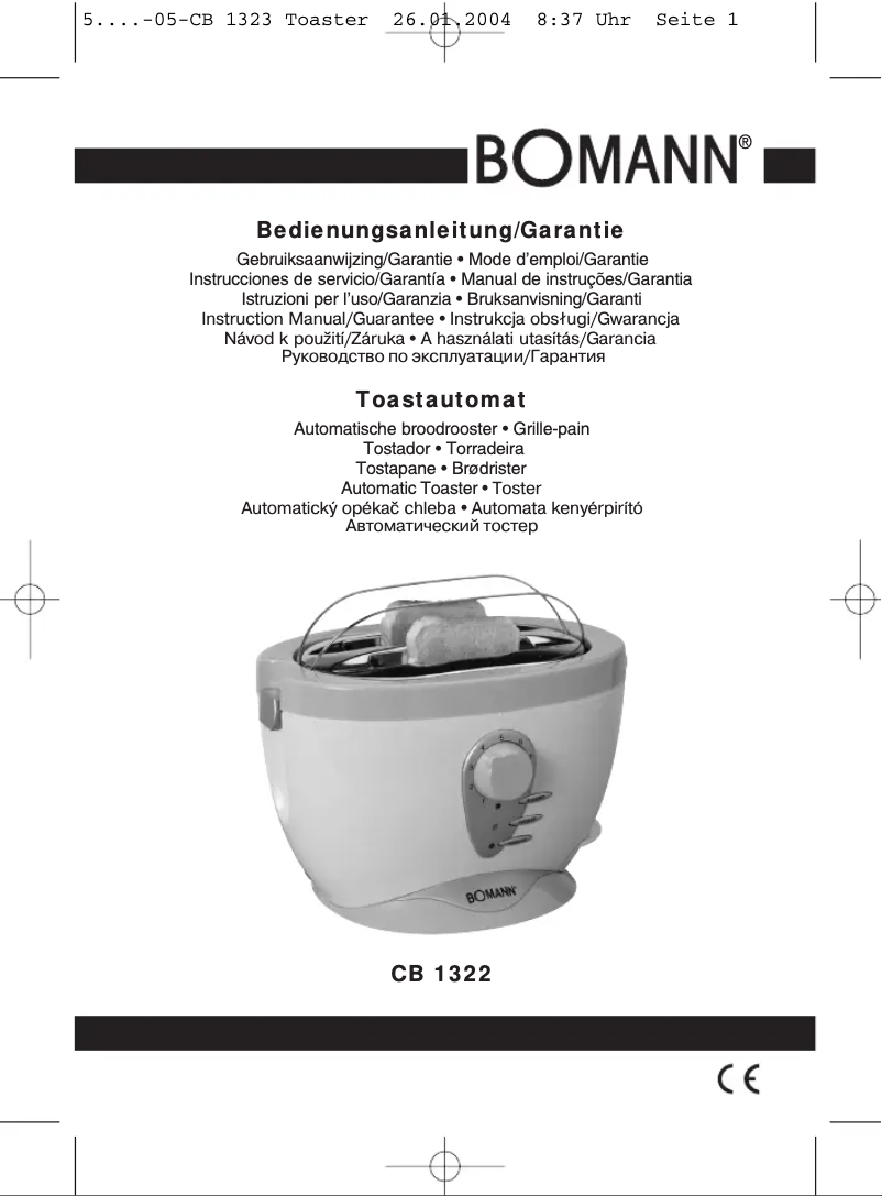 Image de la première page du manuel de l'appareil CB 1322