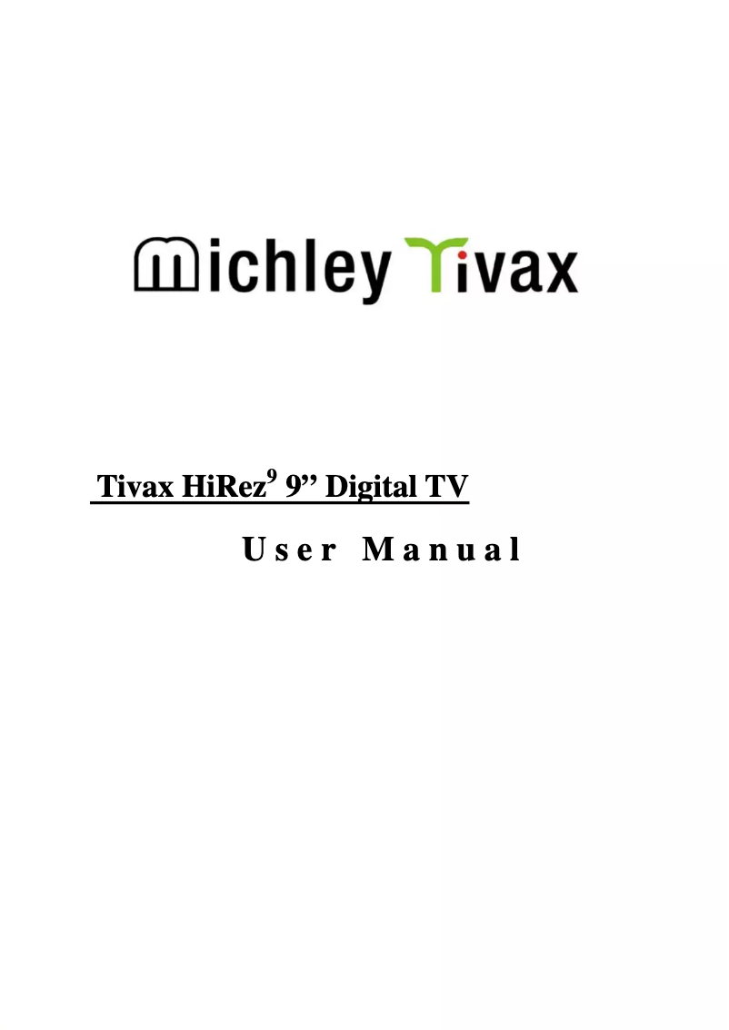 Page n°1 - Manuel utilisateur Tivax HiRez9