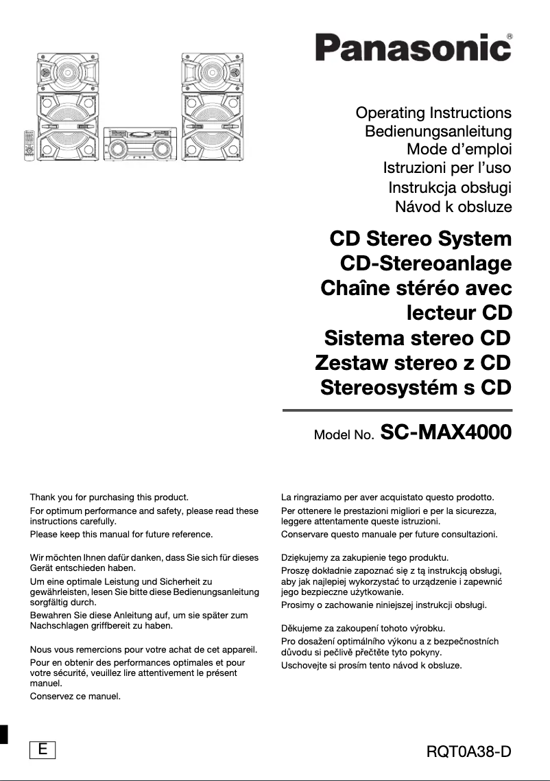 Página 1 del manual Manual de usuario Panasonic SC-MAX4000