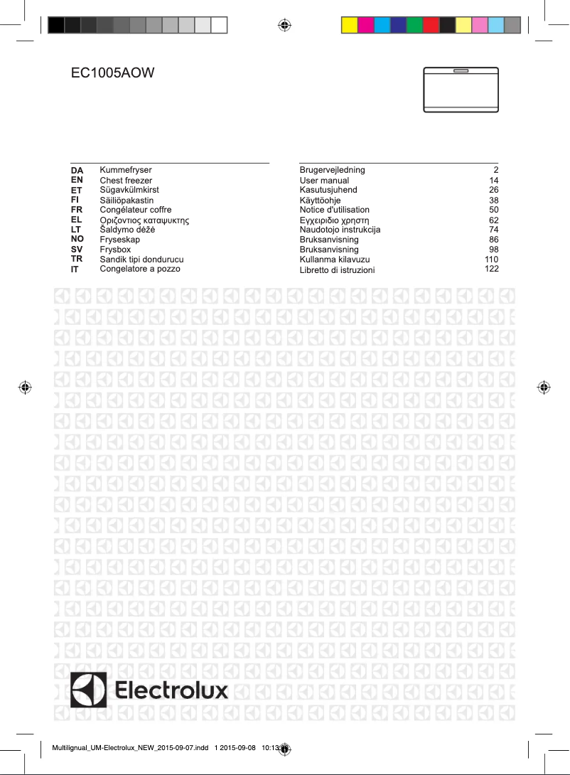 Page 1 de la notice Manuel utilisateur Electrolux EC1005AOW