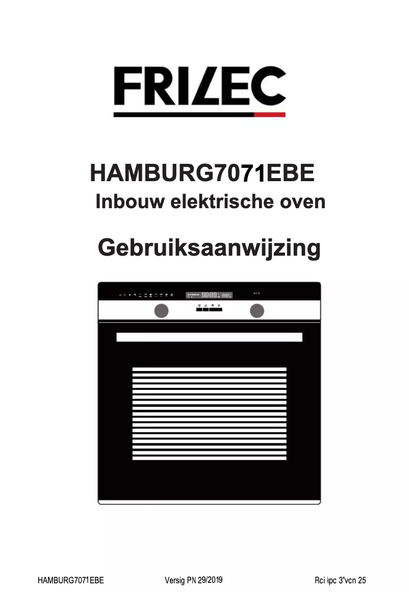 Page 1 de la notice Manuel utilisateur Frilec HAMBURG7071EBE
