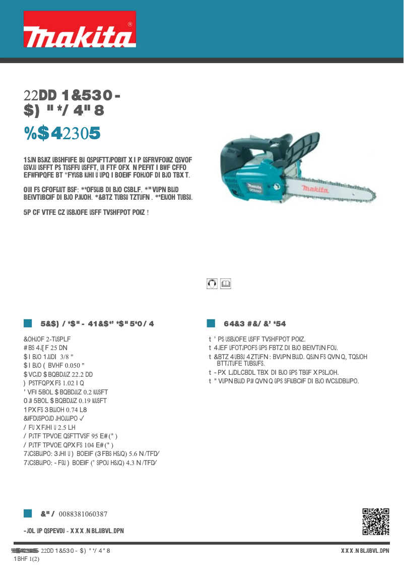 Page n°1 - Fiche technique Makita DCS230T