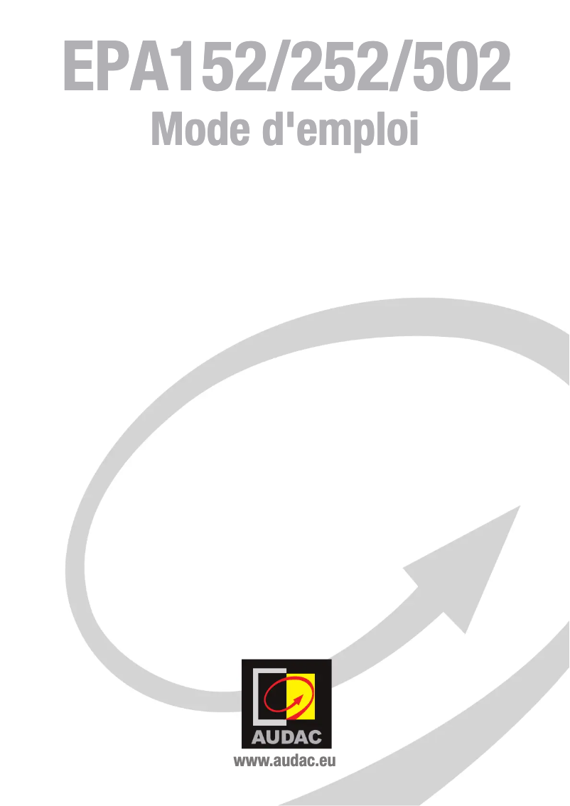 Page 1 de la notice Manuel utilisateur Audac EPA152